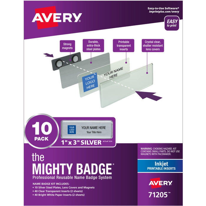 The Mighty Badge&reg; Mighty Badge Professional Reusable Name Badge System - AVE71205