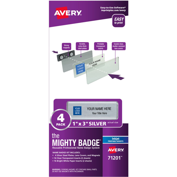 The Mighty Badge&reg; Mighty Badge Professional Reusable Name Badge System - AVE71201