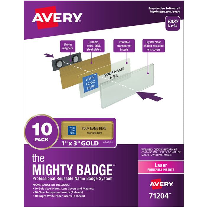 The Mighty Badge&reg; Mighty Badge Professional Reusable Name Badge System - AVE71204