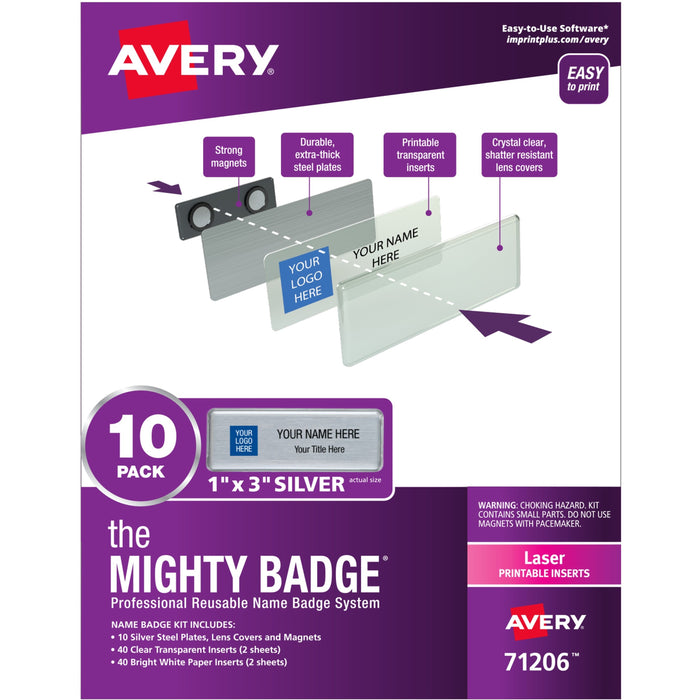 The Mighty Badge&reg; Mighty Badge Professional Reusable Name Badge System - AVE71206