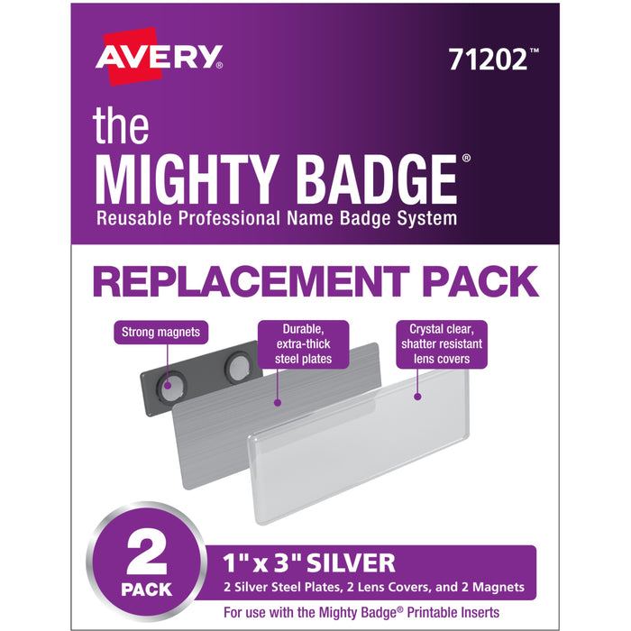 The Mighty Badge&reg; Professional Reusable Name Badge System Replacement Pack - AVE71202