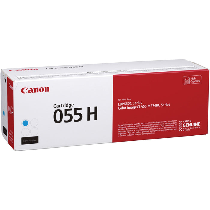 Canon 055H Original High Yield Laser Toner Cartridge - Cyan - 1 Each - CNMCRTDG055HC