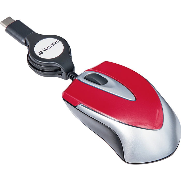 Verbatim USB-C Mini Optical Travel Mouse-Red - VER70236