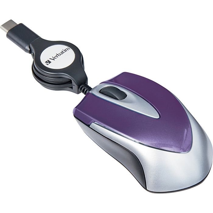 Verbatim USB-C Mini Optical Travel Mouse-Purple - VER70238
