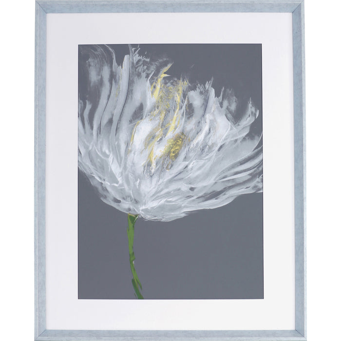 Lorell White Flower Design Framed Abstract Art - LLR04478