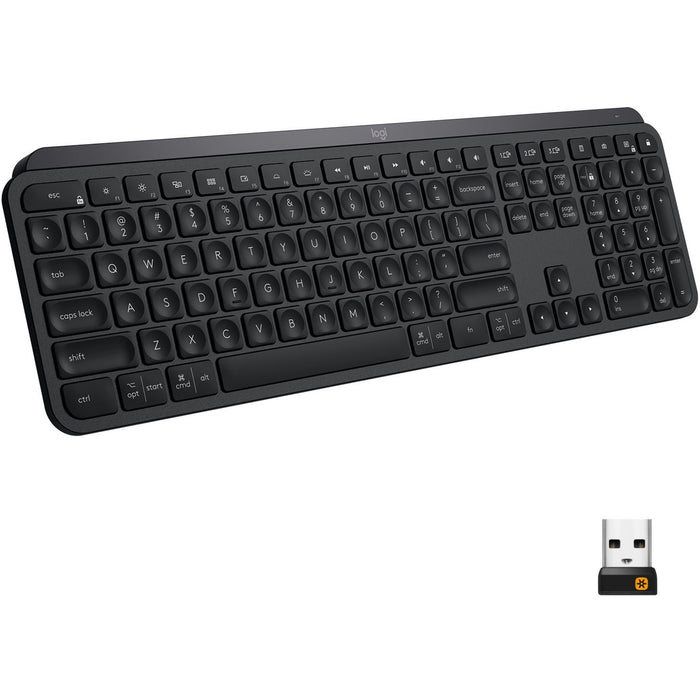 Logitech MX Keys Advanced Wireless Illuminated Keyboard, Tactile Responsive Typing, Backlighting, Bluetooth, USB-C, Apple macOS, Microsoft Windows, Linux, iOS, Android, Metal Build (Black) - LOG920009295