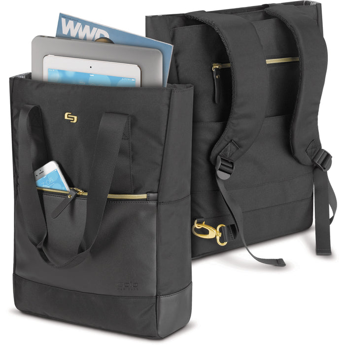 Solo PARKER Carrying Case (Tote) for 15.6" Notebook - Classic Black, Gold - USLEXE8014