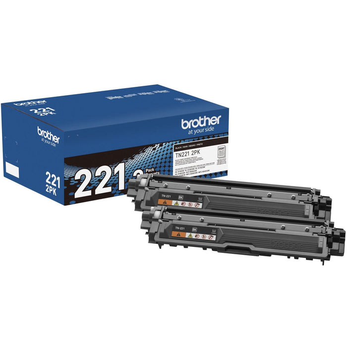 Brother TN221 Original Standard Yield Laser Toner Cartridge - Twin-pack - Black - 2 / Box - BRTTN2212PK Brother Industries, Ltd