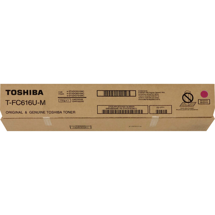 Toshiba Original Laser Toner Cartridge - Magenta - 1 Each - TOSTFC616UM