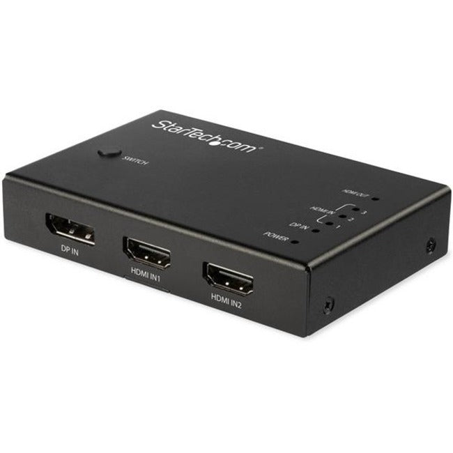 StarTech.com 4 Port HDMI Video Switch - 3x HDMI & 1x DisplayPort - 4K 60Hz - Multi Port HDMI Switch Box w/ Automatic Switcher (VS421HDDP) - STCVS421HDDP
