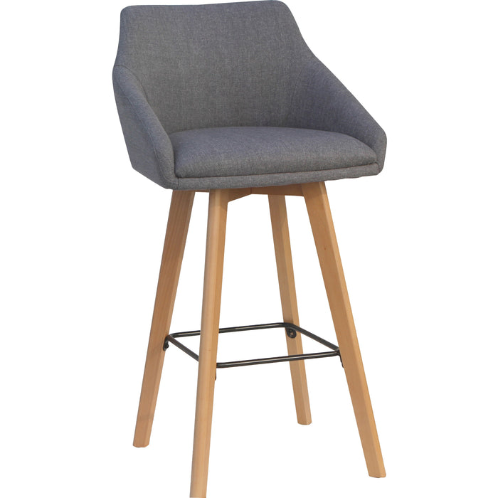 Lorell Gray Flannel Mid-Century Modern Guest Stool - LLR68561