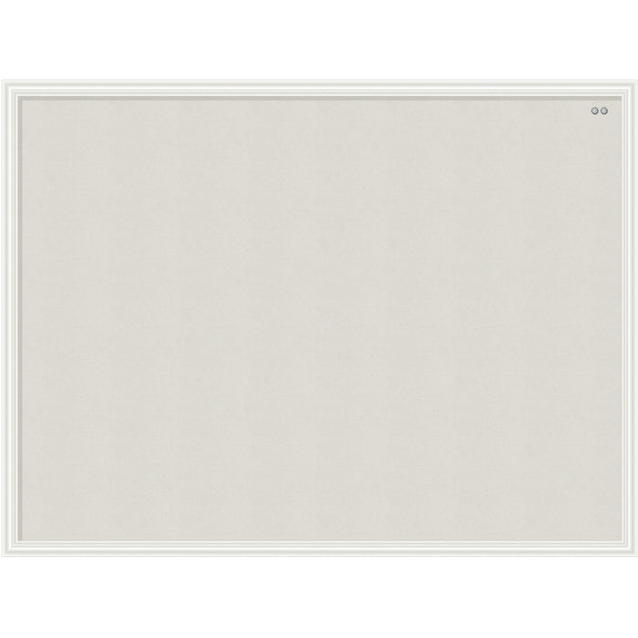 U Brands Linen Cork Linen Bulletin Board, 23" x 17" , White Wood Frame (3264U00-01) - UBR3264U0001