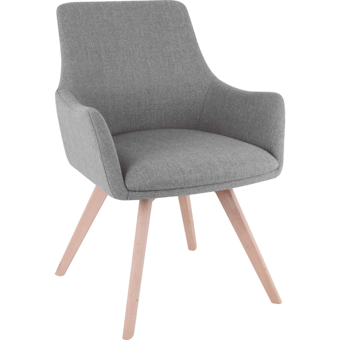 Lorell Gray Flannel Guest Chair with Wood Legs - LLR68560