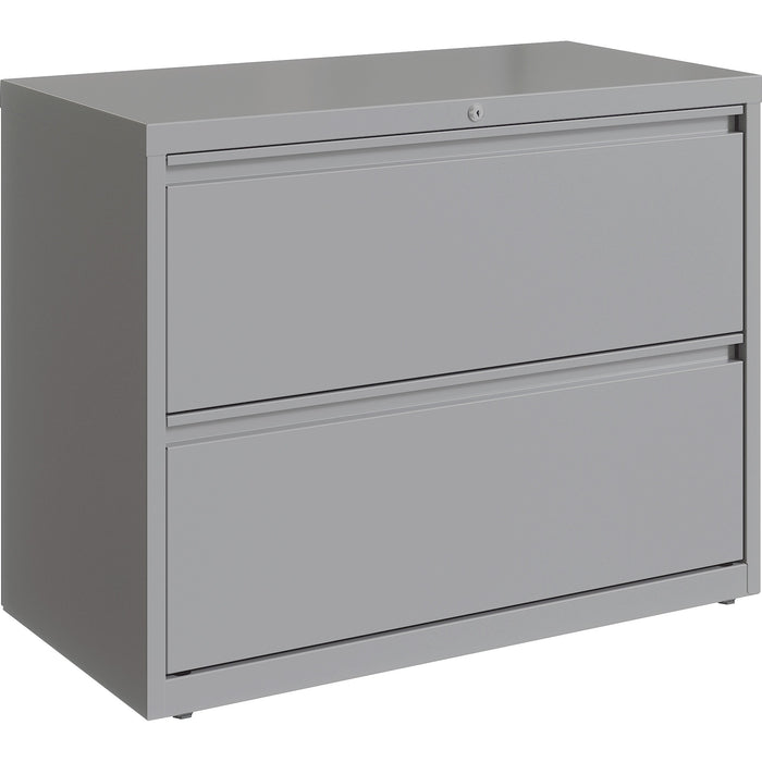 Lorell 36" Silver Lateral File - 2-Drawer - LLR00037