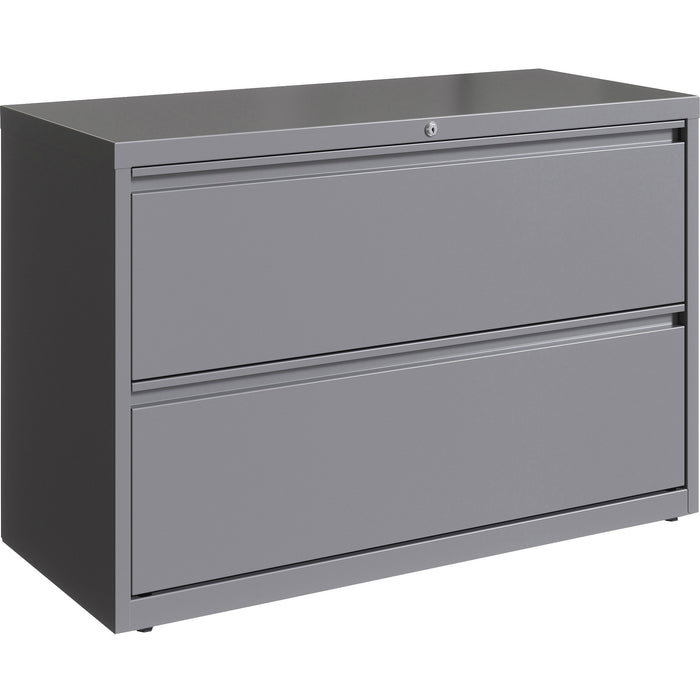 Lorell 42" Silver Lateral File - 2-Drawer - LLR00041