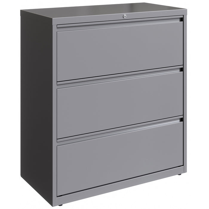 Lorell 36" Silver Lateral File - 3-Drawer - LLR00038