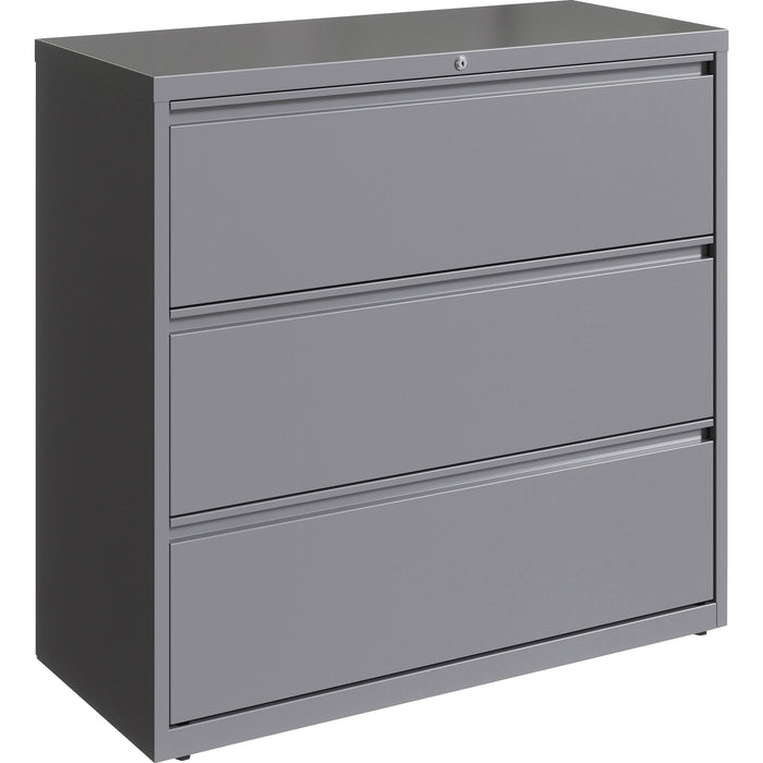 Lorell 42" Silver Lateral File - 3-Drawer - LLR00042