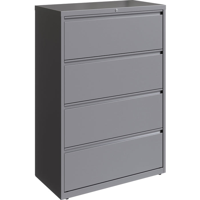 Lorell 36" Silver Lateral File - 4-Drawer - LLR00039