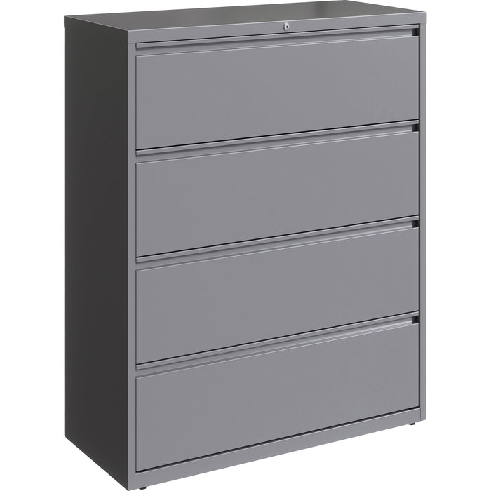 Lorell 42" Silver Lateral File - 4-Drawer - LLR00043