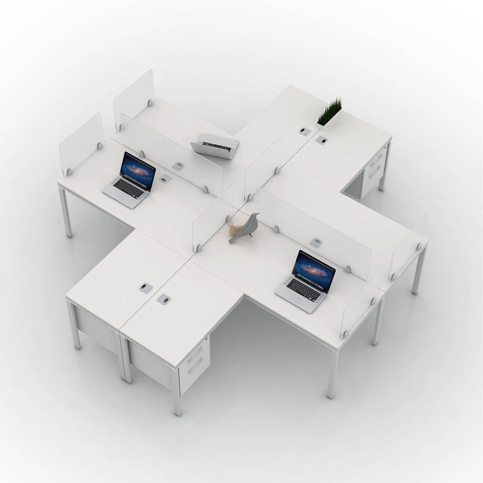 Boss Simple System 4-unit Desk - BOPSGSD019101WT