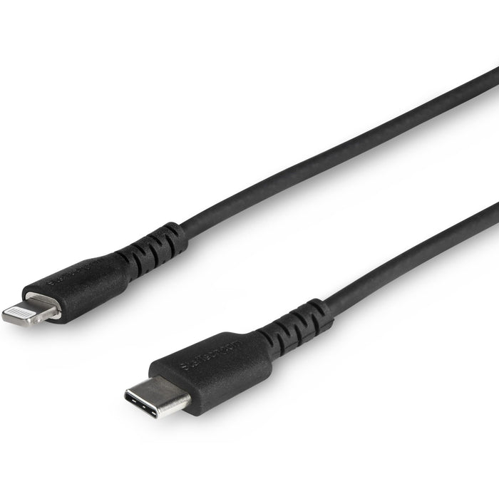 StarTech.com 3 foot/1m Durable Black USB-C to Lightning Cable, Rugged Heavy Duty Charging/Sync Cable for Apple iPhone/iPad MFi Certified - STCRUSBCLTMM1MB