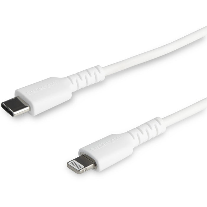 StarTech.com 6 foot/2m Durable White USB-C to Lightning Cable, Rugged Heavy Duty Charging/Sync Cable for Apple iPhone/iPad MFi Certified - STCRUSBCLTMM2MW