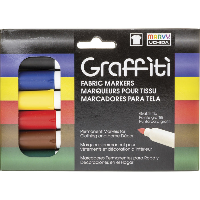 Marvy Graffiti Fabric Markers - UCH5606A