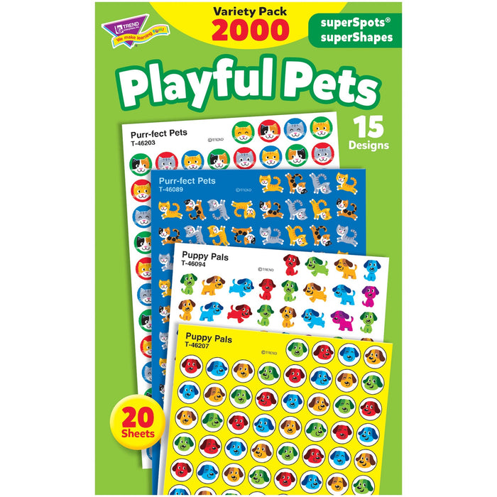 Trend superSpots superShapes Playful Pets Stickers - TEP46929