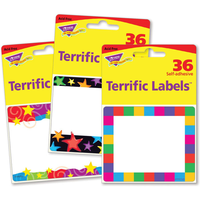Trend Terrific Labels Colorful Assorted Name Tags - TEP68905