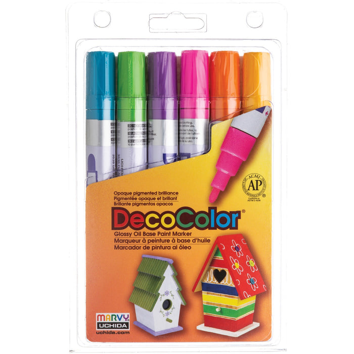 Marvy DecoColor Glossy Oil Base Paint Markers - UCH3006C