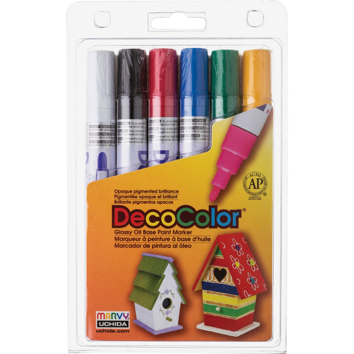 Marvy DecoColor Glossy Oil Base Paint Markers - UCH3006A