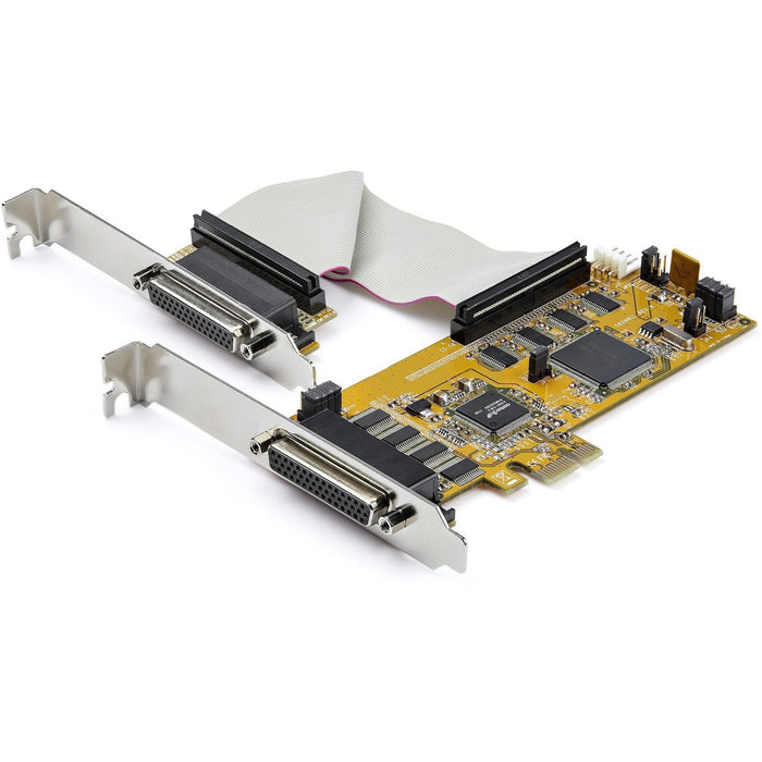 StarTech.com 8-Port PCI Express RS232 Serial Adapter Card -PCIe to Serial DB9 Controller 16C1050 UART - Low Profile - 15kV ESD - Win/Linux - STCPEX8S1050LP
