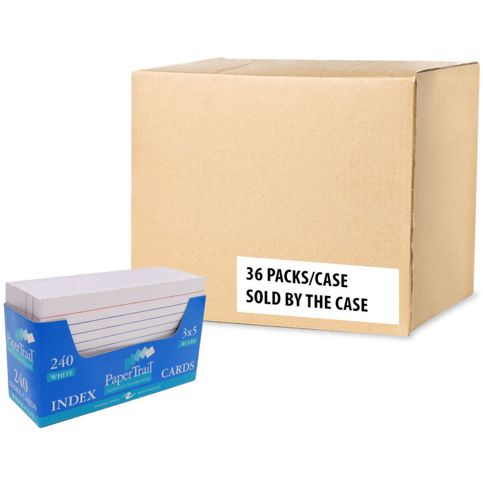 Roaring Spring PaperTrail Ruled Index Cards (240 Count) with Tray - ROA28031CS
