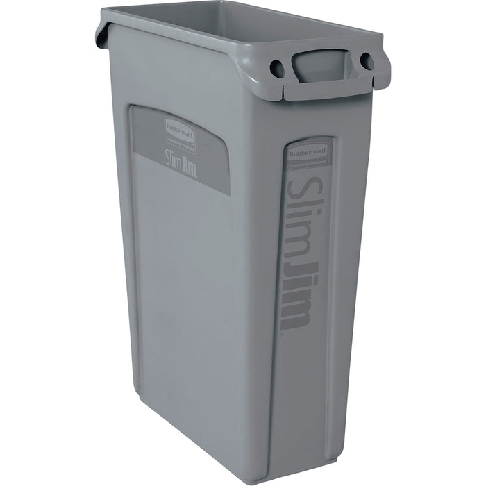 Rubbermaid Commercial Slim Jim 23-Gallon Vented Waste Containers - RCP354060GYCT
