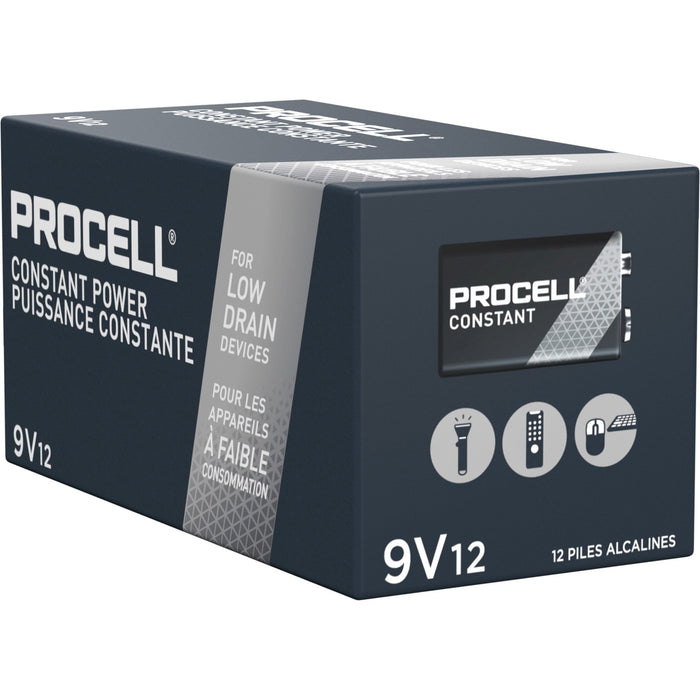 Duracell Procell Constant Power Alkaline 9V Battery Boxes of 12 - DURPC1604BKDCT