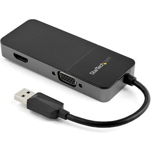 StarTech.com USB 3.0 to HDMI and VGA Adapter -4K/1080p USB Type A Dual Monitor Multiport Display Adapter Converter -External Graphics Card - STCUSB32HDVGA