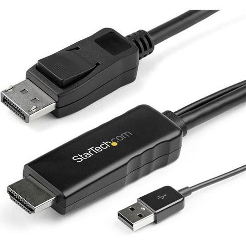 StarTech.com 6ft (2m) HDMI to DisplayPort Cable 4K 30Hz - Active HDMI 1.4 to DP 1.2 Adapter Cable with Audio - USB Powered Video Converter - STCHD2DPMM6