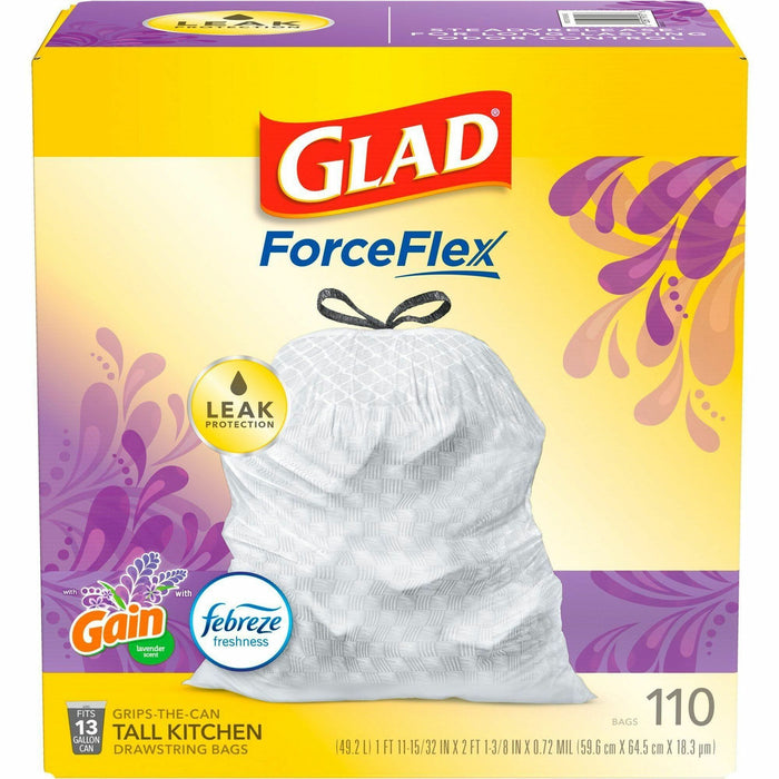 Glad ForceFlex Tall Kitchen Drawstring Trash Bags - CLO79157