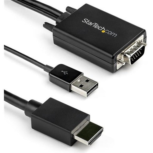 StarTech.com 2m VGA to HDMI Converter Cable with USB Audio Support - 1080p Analog to Digital Video Adapter Cable - Male VGA to Male HDMI - STCVGA2HDMM2M