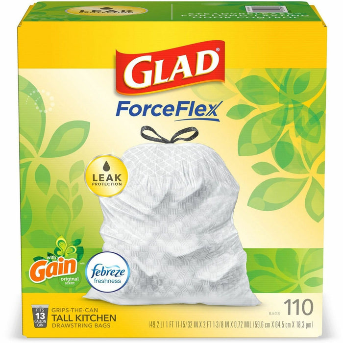 Glad ForceFlex Tall Kitchen Drawstring Trash Bags - CLO79114