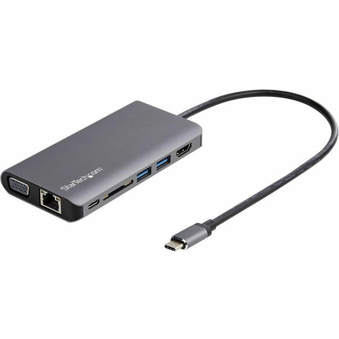 StarTech.com USB C Multiport Adapter - USB-C Mini Travel Dock w/ 4K HDMI or 1080p VGA - 100W PD Pass-Through, 3x USB, SD, GbE, Audio - STCDKT30CHVAUSP