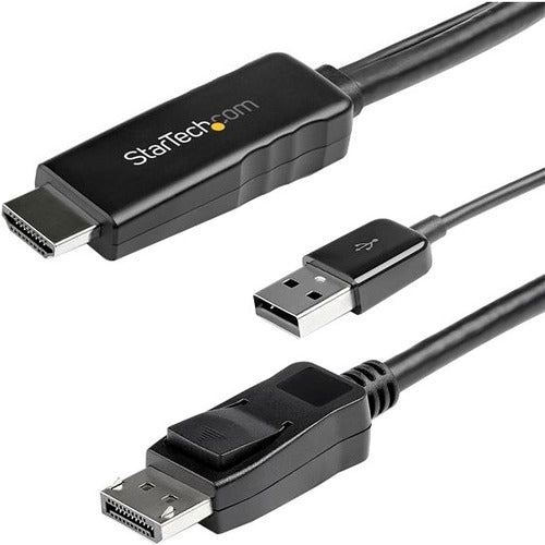 StarTech.com 3 m (9.8 ft.) HDMI to DisplayPort Cable - 4K 30Hz - USB-powered - Active HDMI to DisplayPort Cable (HD2DPMM10) - STCHD2DPMM3M