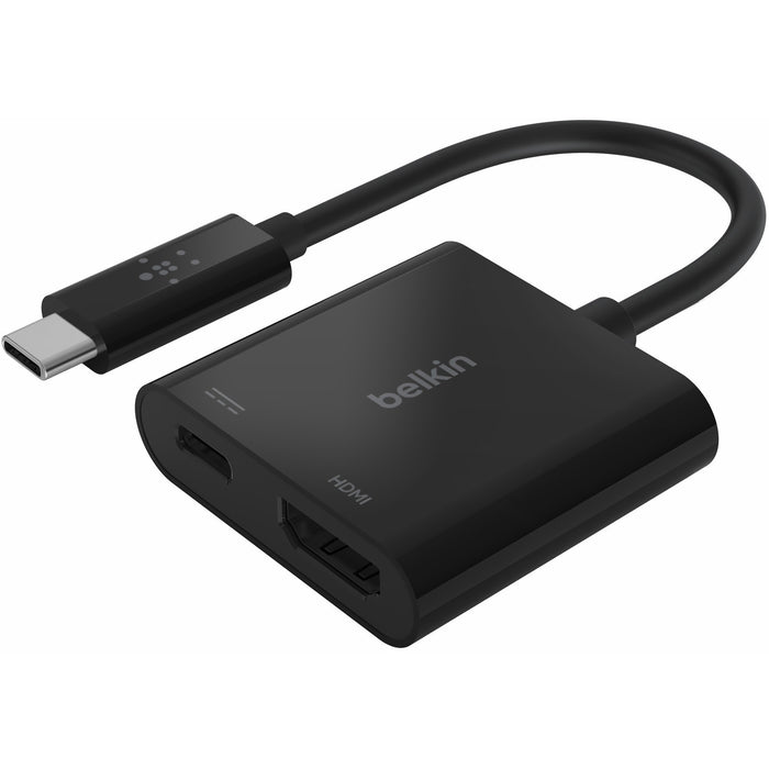 Belkin USB-C to HDMI Video Adapter + Charging port up to 60W Power Delivery, 4k at 60Hz - BLKAVC002BKBL