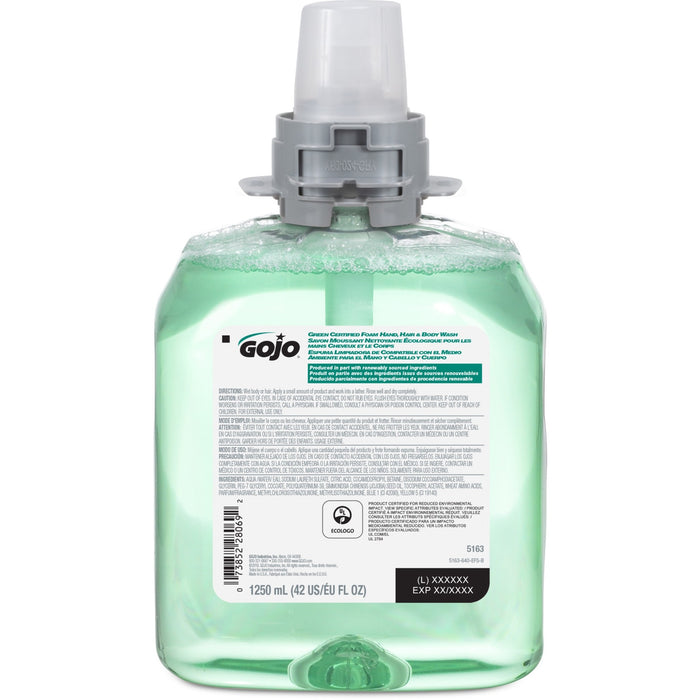 Gojo&reg; FMX-12 Refill Green Certified Hair/Body Wash - GOJ516304