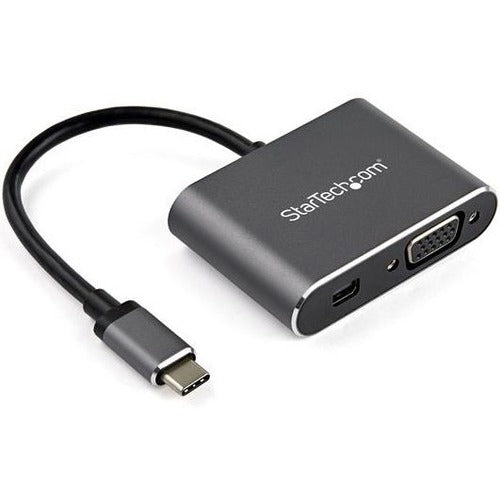 StarTech.com USB C Multiport Video Adapter - USB-C to 4K 60Hz Mini DisplayPort 1.2 (HBR2 HDR) or 1080p VGA Monitor Display Adapter - STCCDP2MDPVGA