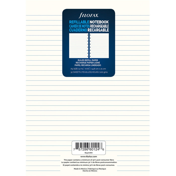 Filofax A5 Notebook Refill - REDB152008U