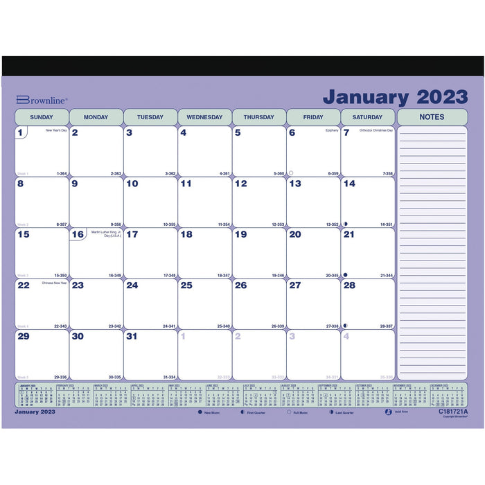 Brownline Magnetic Monthly Desk Pad - REDC181721A