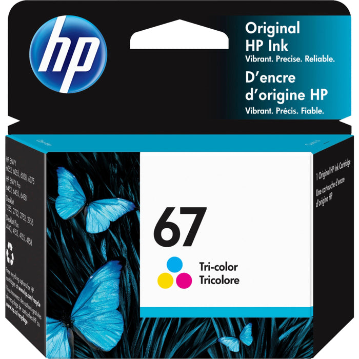 HP 67 Original Inkjet Ink Cartridge - Tri-color - 1 Each - HEW3YM55AN