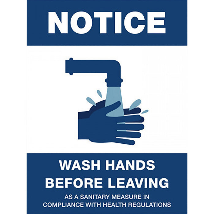 Lorell NOTICE Wash Hands Before Leaving Sign - LLR00256