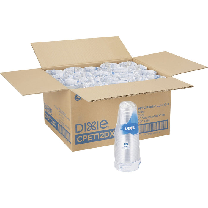 Dixie Clear Plastic Cold Cups - DXECPET12DXCT